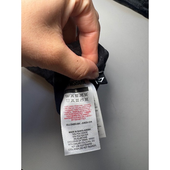 Gymshark Camo Seamless Leggings Women's Small Black Gray Athleisure Activewear - Picture 6 of 10